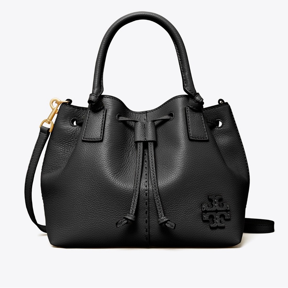 Tory Burch Black Satchel with Gold Accents